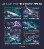 Centrafrica 2023, Animals, Dolphins And Marine Birds, 6val In BF - Dolphins