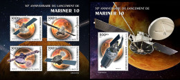 Djibouti 2023, Space, Mariner 10, 4val In BF +BF - Djibouti (1977-...)