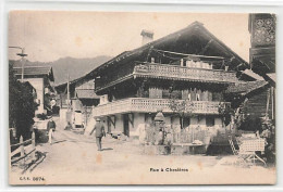 Rue à Chesières Animée 1906 Bietchi Tapissier Villars Chesières - Ollon