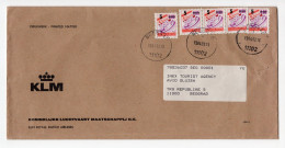 1992. YUGOSLAVIA,SERBIA,BELGRADE LOCO,KLM AIRLINE HEADED COVER,PRINTED MATTER,5 X 0.60 D. OVERPRINTED,INFLATIO MAIL - Briefe U. Dokumente