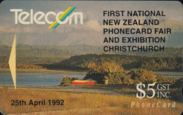 New Zealand - P001, GPT, Christchurch Phonecard Fair, Exhibition, Overprint, 1000ex, 1992, Used - New Zealand