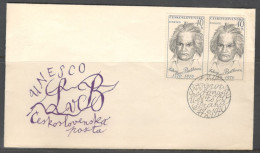 Czechoslovakia. FDC Sc. 1668.   UNESCO - Anniversaries Of World Figures.  200th Anniversaries Of Ludwig Van Beethoven - FDC