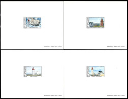 ST. PIERRE & MIQUELON(1992) Lighthouses. Set Of 4 Deluxe Sheets. Scott No 580. - Sin Dentar, Pruebas De Impresión Y Variedades