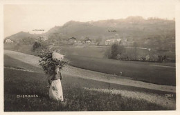 Chexbres Femme Qui Porte Un Fagot De Bois Porteuse La Charmille La Violette - Chexbres