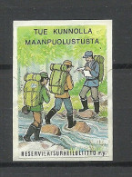 FINLAND FINNLAND Military Militär Soldiers Advertising Poster Stamp Vignette (Sticker/Aufkleber), Used, On Piece - Erinnophilie
