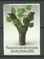 FINLAND FINNLAND Three Baum Advertising Propaganda Poster Stamp Vignette (Sticker/Aufkleber), Used, On Piece - Erinnophilie