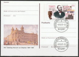 BRD Ganzsache 1997 PSo49 100.Todestag H.v.Stephan EST. 9.10.97 BERLIN ( PK 136)günstige Versandkosten - Postkarten - Gebraucht
