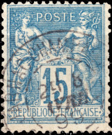 FRANCE - TàD T.A " JARNAC CHAMPAGNE / CHARENTE-INFre " Sur Yv.101 15c Bleu Sage T.II - 1877-1920: Semi Modern Period