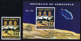 1969  Alunissage De Apollo 11  Timbre Et Bloc Feuillet ** - Venezuela