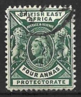 K.U.T..." Br EAST AFRICA.."....QUEEN VICTORIA...(1837-01.).." 1896.."....4As.....SG70......VFU. - Africa Orientale Britannica