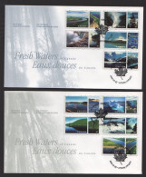 2000  Fresh Waters Of Canada Set Of 10 Different From Booklets On 2 FDCs  Sc 1854-5 - 1991-2000