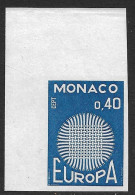 Monaco Essais 819** En Bleu Non Dentelé. Europa 1970. - Varietà