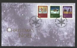 2000  Christmas Issue Nativity Set Of 3 On Single FDC Sc1873-5 - 1991-2000