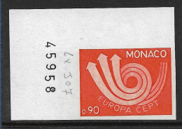 Monaco Essai Du N° 918** En Orange Non Dentelé. Europa 1973. - Plaatfouten En Curiosa