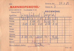 G9147 - Schwerin Bahnhofshotel Rechnung DDR - 1950 - ...