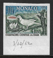 Monaco N°611a** Non Dentelé Campagne Mondiale Contre La Faim. Cote 125€. - Variedades Y Curiosidades