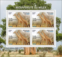 NIGER 2023 - M/S 4V - GIRAFE GIRAFES GIRAFFE GIRAFFES - MNH - Girafes