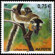 MAYOTTE 2004 - Scott# 208 Maki Lemurs Set Of 1 MNH - Autres & Non Classés