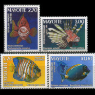 MAYOTTE 1999 - Scott# 121-4 Tropical Fish Set Of 4 MNH - Sonstige & Ohne Zuordnung