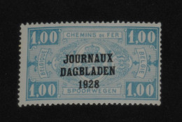 BELGIUM 1928, State Coat Of Arms In Oval, Newspapers, Overprint, Mi #8, MLH* (MH), CV: €20 - Zeitungsmarken [JO]