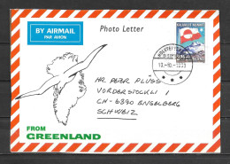 Greenland Photo Letter Fragment , Holsteinborg Sent To Switzerland - Brieven En Documenten