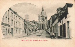 BELGIQUE - Péruwelz - Bonsecours - Grand'rue Et L'Eglise - Dos Non Divisé - Carte Postale Ancienne - Péruwelz