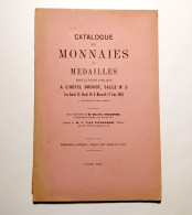 CATALOGUE DES MONNAIES ET MEDAILLES - VENTE  HOTEL DROUOT 1885 - Sonstige & Ohne Zuordnung