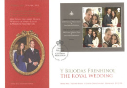 GREAT BRITAIN  - 2011, FDC OF STAMPS SHEET OF ROYAL WEDDING OF HRH PRINCE WILLIAM OF WALES.. - Storia Postale