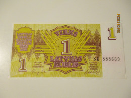 1992 LATVIA LATVIJA 1 LATVIJAS RUBLIS BANKNOTE, UNC - Lettonia