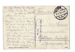 Carte Postale Expédiée En Feldpost De  Abteilung 654 à Coblenz. - Feldpost (Portofreiheit)