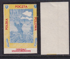 POLAND 1943 Field Post Seals Parachutist Black Border Smith FP3 Mint Hinged - Viñetas De La Liberación