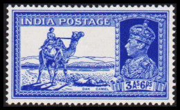 1937. INDIA. GEORG VI 3 As 6 Ps DAK CAMEL, Hinged. - JF540061 - 1936-47 Roi Georges VI