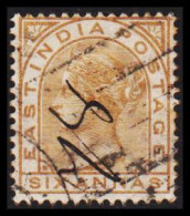 1874-1876. INDIA. Victoria. SIX ANNAS. EAST INDIA POST.  - JF540081 - 1858-79 Compañia Británica Y Gobierno De La Reina