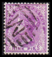 1874-1876. INDIA. Victoria. NINE PIES. EAST INDIA POST.  - JF540082 - 1858-79 Crown Colony