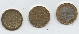 Euro De Muret,3 Jetons Bimétallique, Cuivré,laiton, Collège Louisa Paulin,  Croix Occitane, L'Eole D'Ader,1999, Europe, - Sonstige & Ohne Zuordnung