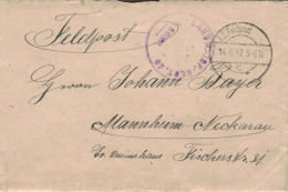 K. D. Feldpost Landwehr 1917 > Bayer Mannheim Neckarau - Mit Brief - Feldpost (Portofreiheit)