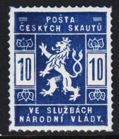 1918. CESKOSLOVENSKO.  POSTA CESKYCH SKAUTU VE SLUZBACH NARODNI VLADY 10 H Hinged. Unusual Sco... (Michel Ia) - JF540171 - Neufs