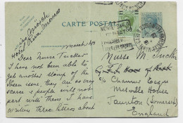 MONACO 40C PLI CENTRAL + 50C DAGUIN MONTE CARLO 1929 TO ENGLAND AU TARIF - Postal Stationery