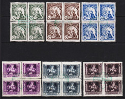 1919. CESKOSLOVENSKO. Legion-stamps Complete Set With 6 Stamps In 4-blocks Cancelled With H... (Michel 34-39) - JF540176 - Usati