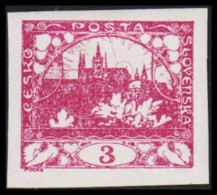 1919. CESKOSLOVENSKO. Hradschin. 3 Heller. Imperforated. Hinged. (Michel 1) - JF540177 - Ongebruikt