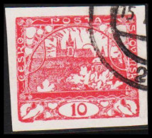 1919. CESKOSLOVENSKO. Hradschin. 10 Heller. Imperforated.  (Michel 3) - JF540179 - Usati