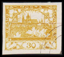 1919. CESKOSLOVENSKO. Hradschin. 30 Heller. Imperforated.  (Michel 6) - JF540181 - Used Stamps