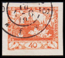 1919. CESKOSLOVENSKO. Hradschin. 40 Heller. Imperforated.  (Michel 7) - JF540183 - Used Stamps