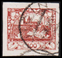 1919. CESKOSLOVENSKO. Hradschin. 100 Heller. Imperforated.  (Michel 8) - JF540184 - Used Stamps