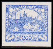 1919. CESKOSLOVENSKO. Hradschin. 200 Heller. Imperforated. Hinged. (Michel 9) - JF540185 - Nuovi