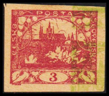 1919. CESKOSLOVENSKO. Hradschin. 3 Heller. Imperforated. Proof Or Esssay/Printers Waste Without... (Michel 1) - JF540190 - Unused Stamps