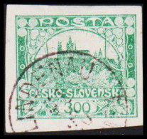 1919. CESKOSLOVENSKO. Hradschin. 300 Heller. Imperforated. Fold. (Michel 22) - JF540195 - Used Stamps