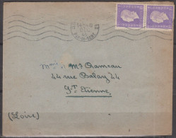 Mne De DULAC 1F  Lilas  " La PAIRE "  Sur Lettre  De CLERMONT Fd  R.P.    Déc 1945  Pour ST-ETIENNE - 1944-45 Marianne Of Dulac