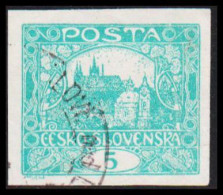 1919. CESKOSLOVENSKO. Hradschin. 5 Heller. Imperforated.  (Michel 24 U) - JF540209 - Used Stamps