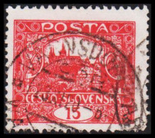 1919. CESKOSLOVENSKO. Hradschin. 15 Heller. Perforated 11½ X 11½,   (Michel 26 A) - JF540219 - Used Stamps